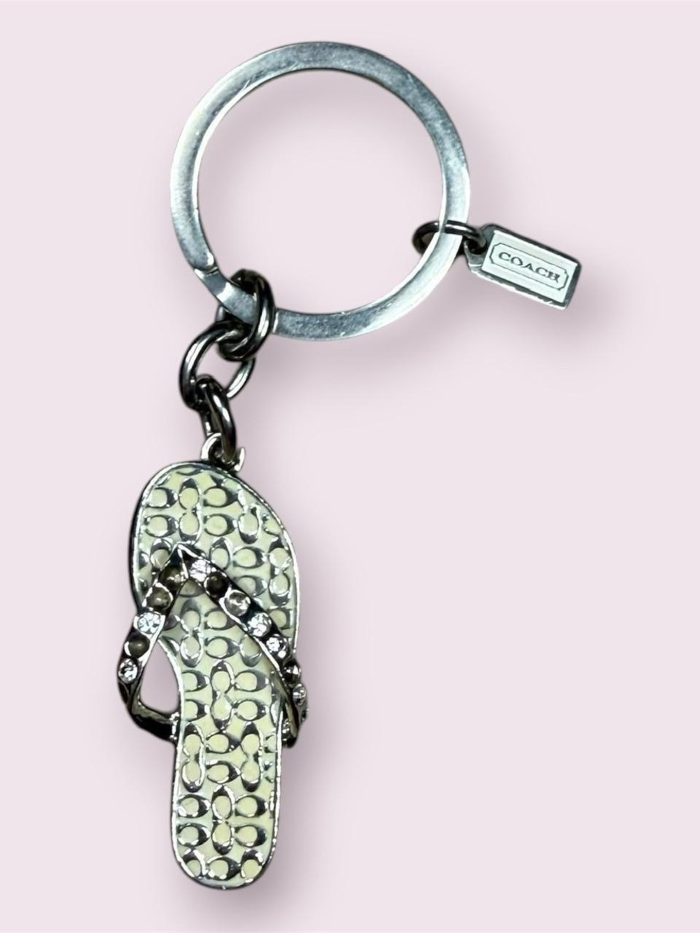 y2k coach enamel flip flop keychain